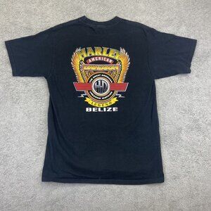 Harley Davidson Belize Motorcycle Black Graphic T Shirt Biker Mens Size Medium M